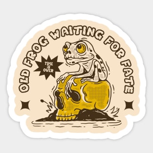 Old frog waiting for fate Sticker